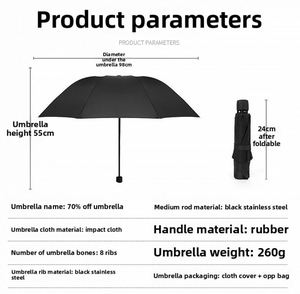 Parapluies promotionnels pliables de haute qualité en gros pour cadeaux d'affaires et publicité avec livraison rapide - Product Image 2