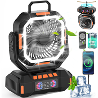 Usb Télécommande Auto Oscillation Ventilador Recargable 4 Speep 40000mAh Camping Solaire  Ventilateur De Table avec Lumières