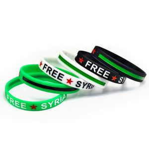 สายรัดข้อมือซิลิโคนขายส่งจากโรงงาน สร้อยข้อมือแฟชั่นสำหรับกิจกรรม งานเทศกาล ธงปาเลสไตน์ ธงซีเรีย สายรัดข้อมือสำหรับโปรโมชั่น - Product Image 2