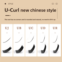 Faux cils U-Curl à racine unique, multi-choix, sans plis, racine ronde, 5 styles UJ UB UC UD UR, pour un volume rapide et des yeux charmants