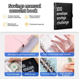 Carpeta de Cuero con Anillas para el Reto de Ahorro de Dinero, con Sobres A5 Prenumerados FX 100, Estilo de Hojas Sueltas, Incluye Organizador y Rastreador - Product Image 2