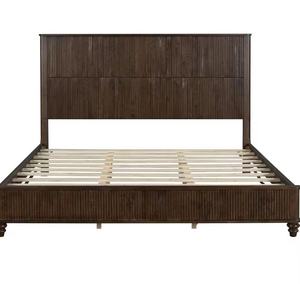 Modern Solid Wood Platform <strong>Bed</strong> <strong>Frame</strong> With Tall Headboard and Slat Support for Bedroom Furniture No Box Spring Needed <strong>King</strong> Size - Product Image 5