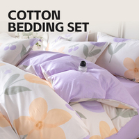 Parure de lit en coton 100 % personnalisée en gros, 4 pièces, drap, housse de couette, taille King, taille Queen, taille Full, super douce, luxueuse