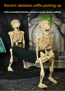 Scheletro Luminoso Animato con Suoni per Halloween, Decorazione Elettrica per Casa Stregata, Oggetto di Scena Animatronico - Product Image 3