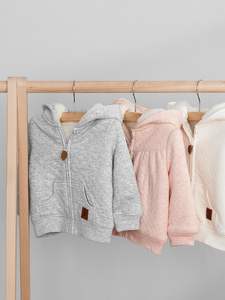 <span class=keywords><strong>Veste</strong></span> pull à capuche pour bébé garçon avec fermeture éclair et doublure en sherpa - Product Image 2