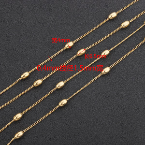 Chaîne de perles torsadées en acier inoxydable plaqué or, motif méandre, fixation latérale, pour la fabrication de bijoux H1285 - Product Image 3