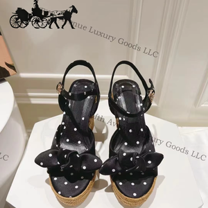 Sandales de soirée pour femmes, chaussures à plateforme de luxe en cuir DC, talons hauts, design de créateur, tige en tissu extensible imperméable, semelle intermédiaire en PVC - Product Image 3