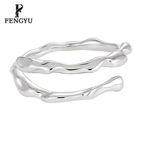 Bagues fines en or 18 carats martelées irrégulièrement multicouches pour femmes, argent sterling 925, bague ajustable tendance, bijoux personnalisés en gros