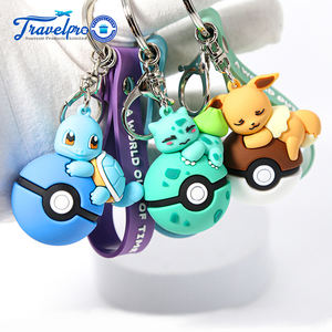 PVCゴム製3Dアニメポケムキーチェーンバッグ吊り下げ飾り漫画リストレットキーチェーン - Product Image 3