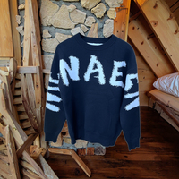 Pull-over tricoté d'hiver de haute qualité pour hommes personnalisés avec motif de logo de créateur 3D avant respirant et élégant