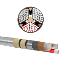 Cable Eléctrico de Media Tensión Uzkabel Modelo 27, 3x95mm, 6kV, con Aislamiento de PVC, Blindado con Cobre y Aluminio, Revestimiento Especial de PVC