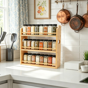 Étagère de rangement murale en bois à 3 niveaux, organisateur de <span class=keywords><strong>bureau</strong></span> durable avec taille personnalisable pour les fournitures de cuisine et les livres - Product Image 3
