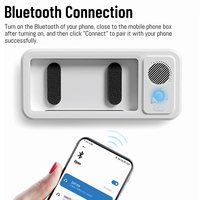 Support Téléphone Mural Étanche Antivaho avec Écran Tactile et Haut-Parleur Bluetooth pour Salle de Bain et Douche