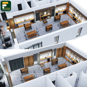 Étagère de présentation de vêtements contemporains, comptoir de vêtements, armoire à vêtements, meuble en verre - Product Image 6