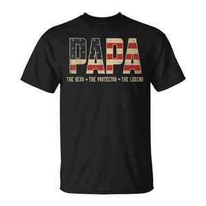 T-shirt avec drapeau américain pour papa, le héros, le protecteur, la légende, cadeau pour la fête des pères - Product Image 3