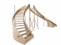 Escalier en colimaçon moderne en bois sur mesure fabriqué en usine dans le Jiangsu avec marches en bois massif pour villas de luxe