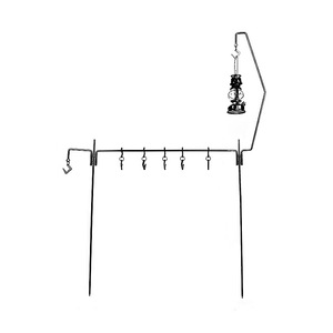 Explorer Outdoor Folding Camping Lamp <b>Pole</b> Iron Stand 74x92x87.5x16cm Portable Storage Rack With Hooks For Camping - Product Image 1