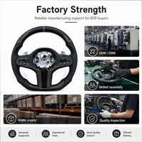Volant en fibre de carbone et cuir avec boutons multifonctions, palettes de changement de vitesse, design sportif et luxueux, affichage LED, directement de l'usine