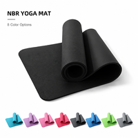 Tapete de Yoga Antideslizante de NBR Extra Grueso, 183x61cm, 15/10/8mm, Antidesgarro, con Correa y Bolsa para Yoga, Pilates y Ejercicio