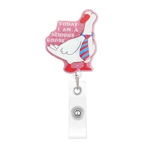 Porte-badge rétractable en acrylique pailleté avec slogan amusant, pince crocodile, pour infirmière, accessoire de bureau, cadeau - Product Image 3