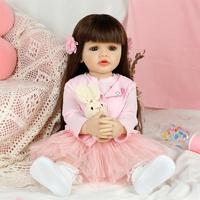 Lifereborn Offre Spéciale 55CM Reborn poupées enfant en bas âge cheveux longs soufflés fille poupées douces jouets Reborn bébé poupées pour cadeaux