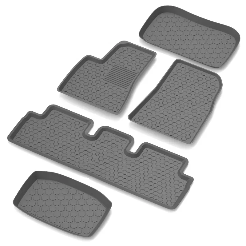 Wellfiine Luxury Custom Silicone Car Floor Mats Car Interior Carpet Pad Waterproof Tesla Model 3 Car trunk Mat