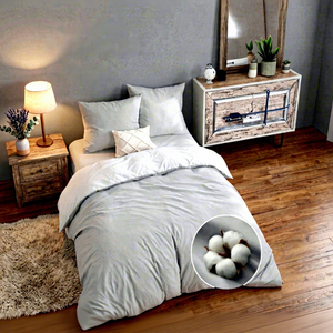 Dreamzie - Juego <span class=keywords><strong>de</strong></span> Ropa <span class=keywords><strong>de</strong></span> <span class=keywords><strong>Cama</strong></span> <span class=keywords><strong>de</strong></span> Algodón, <span class=keywords><strong>Funda</strong></span> Nórdica <span class=keywords><strong>de</strong></span> 150/<span class=keywords><strong>160</strong></span> cm, 220x240 cm, con Cierre + 2 Fundas <span class=keywords><strong>de</strong></span> Almohada <span class=keywords><strong>de</strong></span> 65x65 cm, Reversible, Color Gris Claro - Product Image 1
