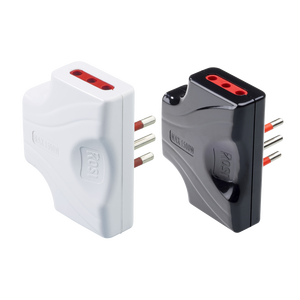 Adaptador Triple Extra Plano ROSI 10A 2P+T Negro, Adaptador de Corriente con Tomas 2P+T de 10A - Product Image 1