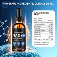 OEM Liposomales Nad + Plus 1000mg Nicotinamide Riboside Resveratrol Liposomal NAD Liquid Drops Supplement NAD Liquid