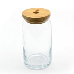 Wholesale 16oz Drinking Juice Glass Cup with <b>Bamboo</b> Lids and <b>Bamboo</b> <b>Straw</b> - Product Image 4