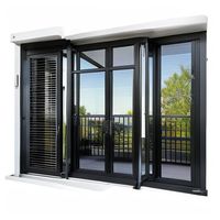 Fenêtre coulissante en aluminium résistante aux intempéries avec système de drainage dissimulé et joint à brosse, fenêtre toutes saisons pour les zones côtières