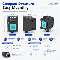 Sensor Jarak Laser Cerdas KJT-D IO-Link 10M Pengaturan Parameter Jarak Jauh untuk Kontrol Industri PLC