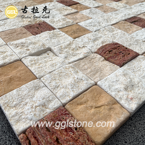 Carrelage en pierre de travertin moderne avec mosaïque <span class=keywords><strong>ondul</strong></span>ée, épaisseur de 10 mm, résistant à l'eau, taille personnalisable pour les murs intérieurs des halls - Product Image 4