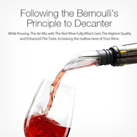 Accessoires de bar portables en acier inoxydable, refroidisseur à vin en métal, bâton refroidisseur pour bouteille de vin avec fonction de refroidissement/aérateur et verseur