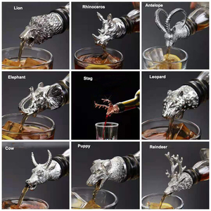 Tùy chỉnh thiết kế nai sừng tấm dê động vật chai rượu vang <span class=keywords><strong>pourer</strong></span> kim loại kẽm hợp kim độc đáo rượu vang Stopper Deer Head <span class=keywords><strong>Wine</strong></span> <span class=keywords><strong>pourer</strong></span> - Product Image 2