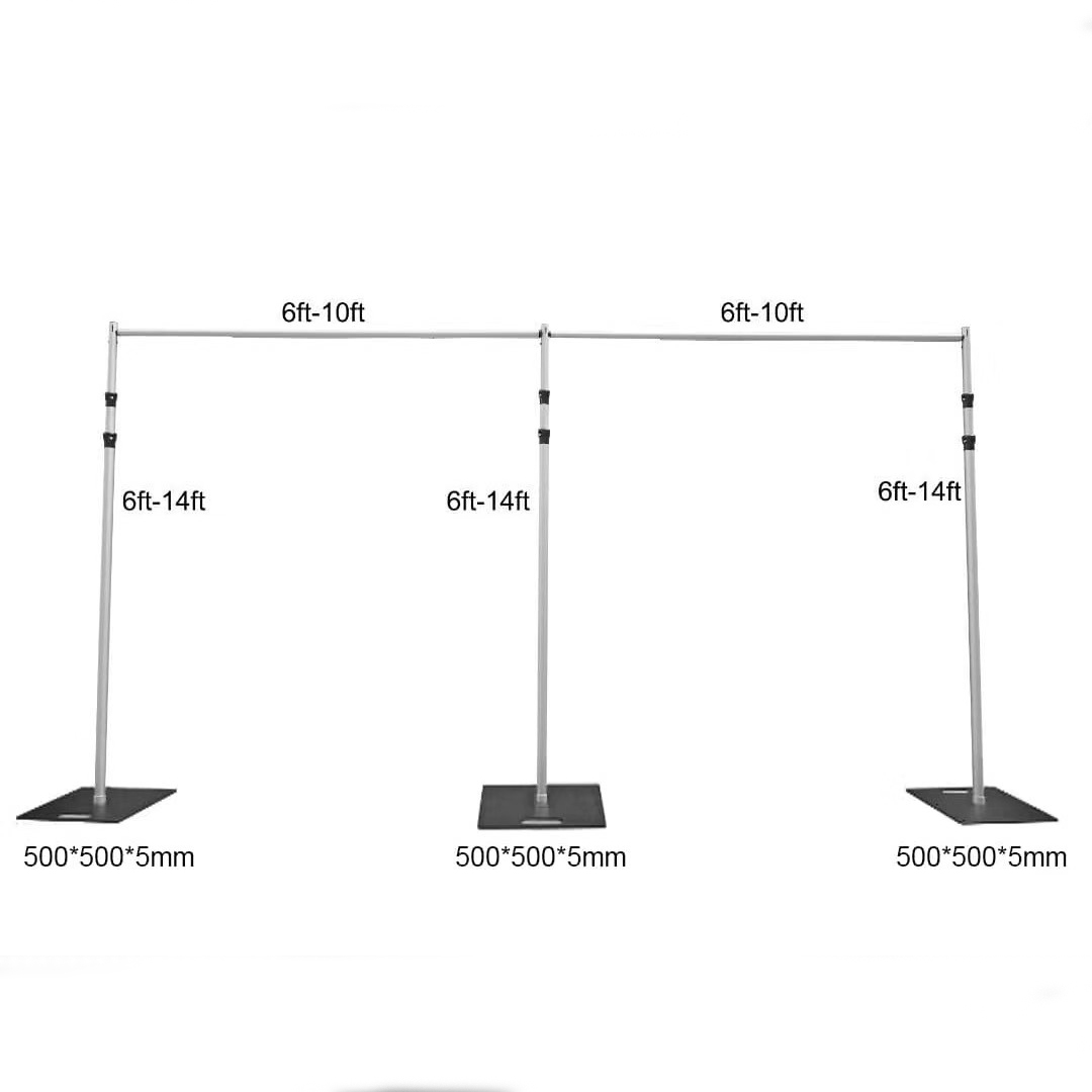 Support réglable pour drapé, toile de fond en alliage d'aluminium, pour mariage, 2 pièces