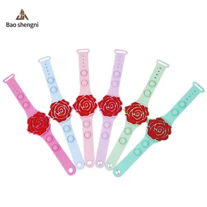 Color descompresión burbuja Rosa relojes personalizados regalos promocionales juguetes para niños relojes led al por mayor