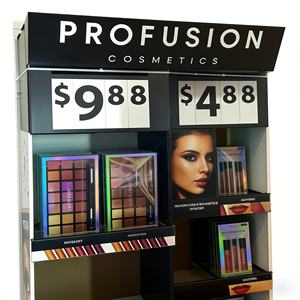 Support d'affichage de maquillage en métal robuste personnalisé pour les palettes de fards à paupières, magasin de cosmétiques, présentoir de produits au sol pour la vente au détail - Product Image 4