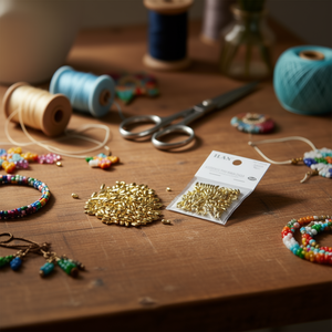 Perles en métal ILAN 4x8mm dorées pour travaux manuels 8g - Product Image 3