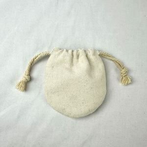 Premium Quality Round Bottom Cotton Double String <b>Pouch</b> Custom Logo Printed Cotton Bag Small Natural <b>Drawstring</b> <b>Pouch</b> Bag - Product Image 3