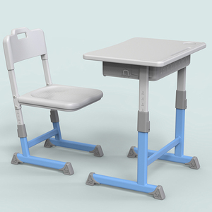 Bureaux et chaises d'étude en plastique blanc durable pour les salles de <span class=keywords><strong>classe</strong></span> des écoles - Product Image 2