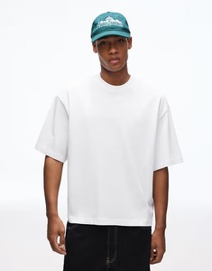 Camiseta de Manga Larga para Hombre, 100% Algodón <span class=keywords><strong>Blanco</strong></span>, Estilo <span class=keywords><strong>Oversize</strong></span>, Cuello Acanalado, Estampado Serigrafiado, Estilo Urbano, 220 Gramos, <span class=keywords><strong>Jersey</strong></span> - Product Image 1