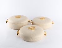 Conteneur de stockage alimentaire de luxe 1.5L 2.5L 3.5L en acier inoxydable avec couvercle à verrouillage interne et fenêtre de visualisation, ensemble de service pour plats chauds et pastel