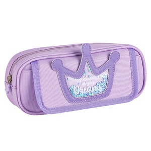 Trousse à crayons Deli BC223 violette avec <span class=keywords><strong>film</strong></span> flash, grande capacité, mignonne, multi-usage, pour filles, sac de papeterie, 192 pièces par carton, haute qualité - Product Image 1
