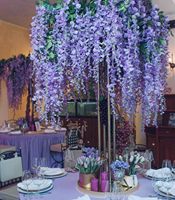 Fleurs artificielles de glycine violettes de 1,1 m, guirlande suspendue en soie pour décoration de mariage et de fête
