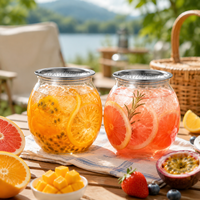 Boîtes à soda jetables en PET transparent avec logo personnalisé, 210 ml, 420 ml, 500 ml, avec couvercles en aluminium faciles à ouvrir, pour l'emballage de gâteaux, smoothies, bubble tea