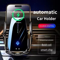 Chargeur sans fil pour voiture 15W, station de charge rapide magnétique, bouton tactile pour grille d'aération, support de téléphone portable pour voiture