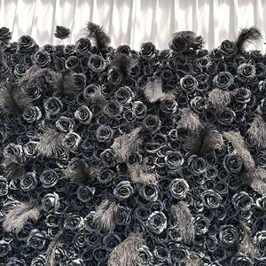 Neue Luxuriöse Künstliche Seide 3D Gotischer Stil DIY Anpassbare Umweltfreundliche Untere Wanddekoration Rolle Schwarze <span class=keywords><strong>Rose</strong></span> Hochzeitsblume - Product Image 4