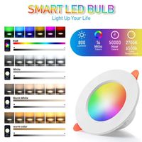 Luz LED Empotrable TUYA, Regulable, AC85-265V, 10W/15W, Control Inteligente por Voz y Aplicación, RGB CW, Color Completo, para Techo