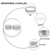 Pot d'emballage cosmétique en aluminium portable 60g 100g impression personnalisée 10g 20g 30g conteneur de baume à lèvres en métal